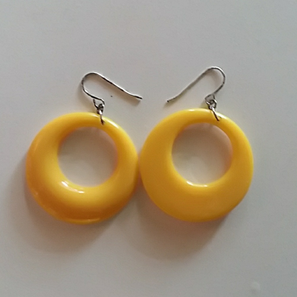 Retro style yellow necklace earrings bracelet - Picture 3 of 4